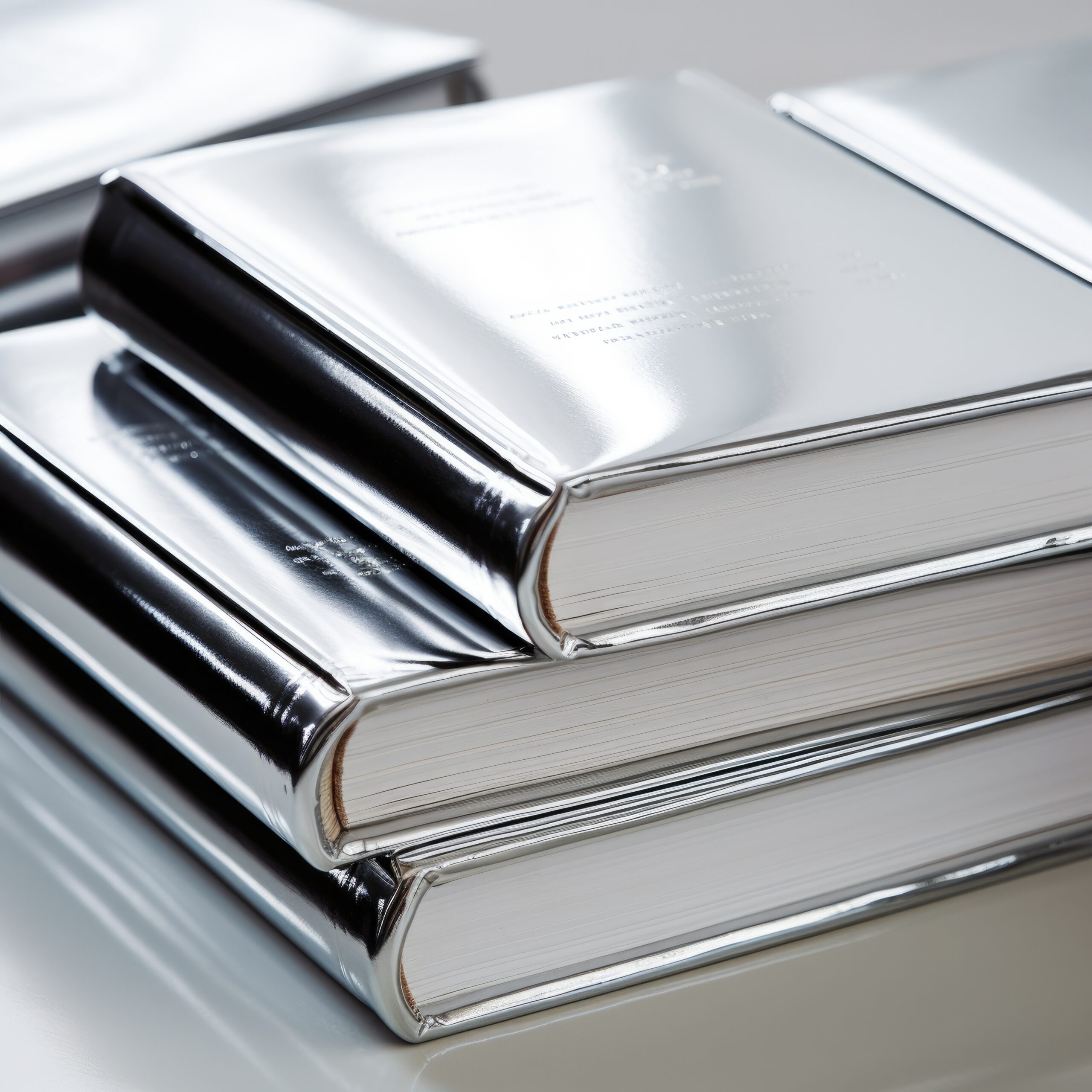 close-up-metallic-books